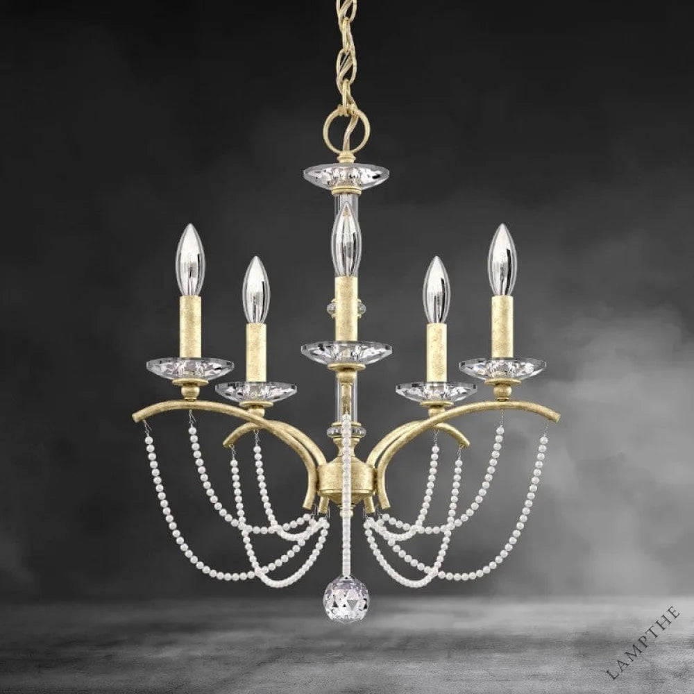 Heirloom Silver / Clear Optic Crystal Priscilla Crystal Candlestick Chandelier 18"