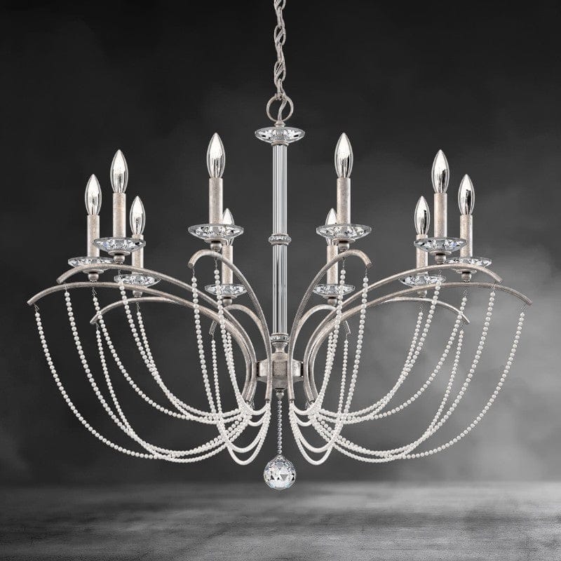 White / Clear Optic Crystal Priscilla Crystal Candlestick Chandelier 36"