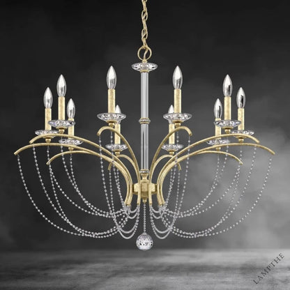 Heirloom Silver / Clear Optic Crystal Priscilla Crystal Candlestick Chandelier 36"