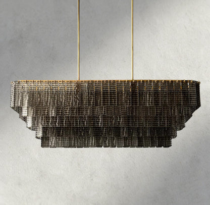 Sirene Smoke Glass Rectangular Chandelier 59", 77"