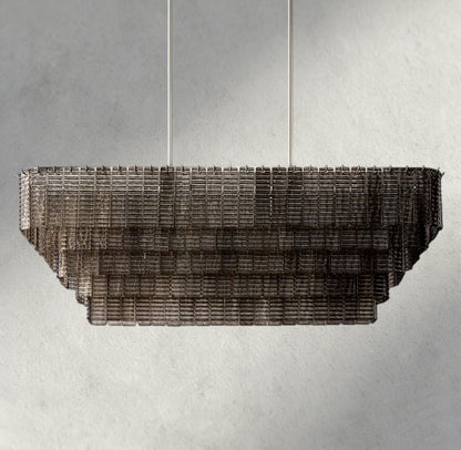Sirene Smoke Glass Rectangular Chandelier 59", 77"