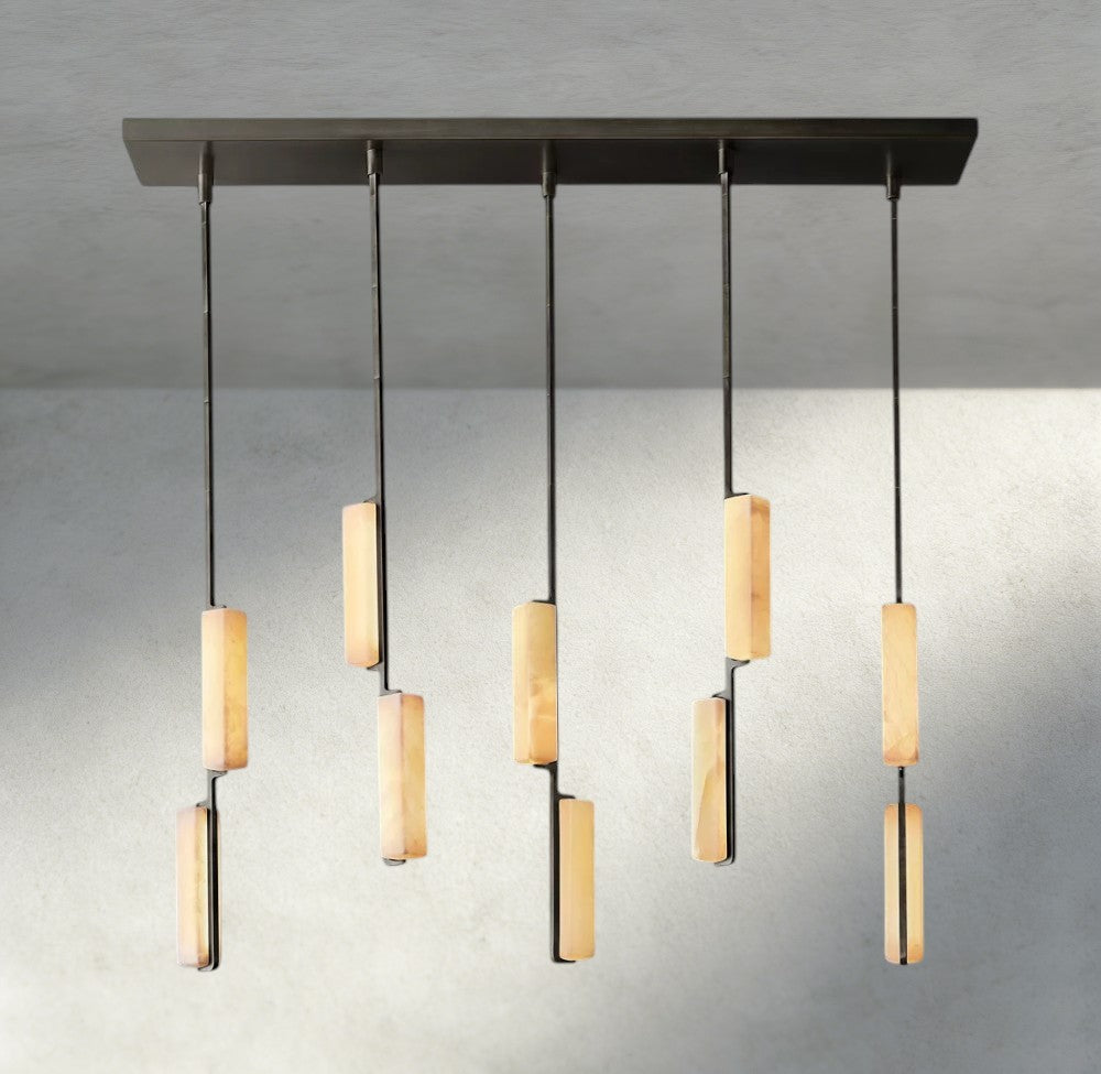 Audubon Alabaster Linear Chandelier 54"