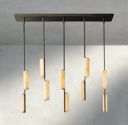 Audubon Alabaster Linear Chandelier 54"