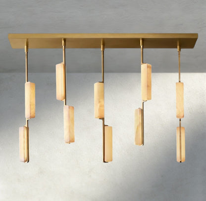 Audubon Alabaster Linear Chandelier 54"