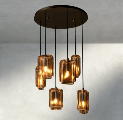 Lacour Amber Glass Cluster Chandelier
