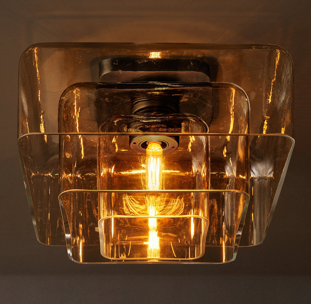 Lacour Amber Glass Flushmount