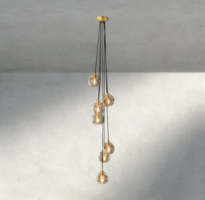 Bubble Clear Glass Cascade Pendant