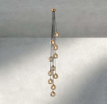Bubble Clear Glass Cascade Pendant