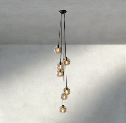 Bubble Clear Glass Cascade Pendant