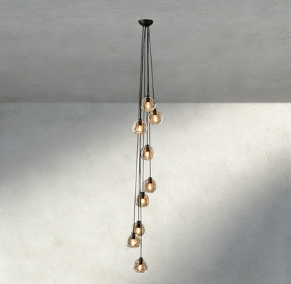 Bubble Clear Glass Cascade Pendant