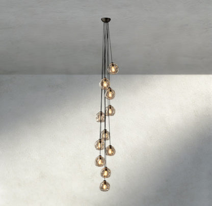 Bubble Clear Glass Cascade Pendant