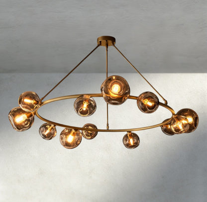 Bubble Smoke Glass Round Chandelier