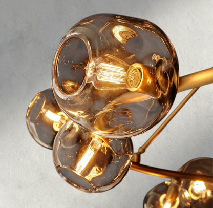Bubble Smoke Glass Round Chandelier