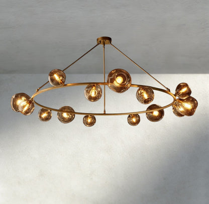 Bubble Smoke Glass Round Chandelier