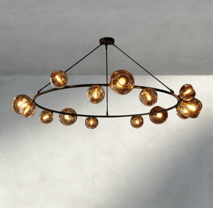 Bubble Smoke Glass Round Chandelier