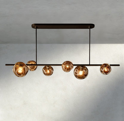 Bubble Smoke Glass Linear Chandelier