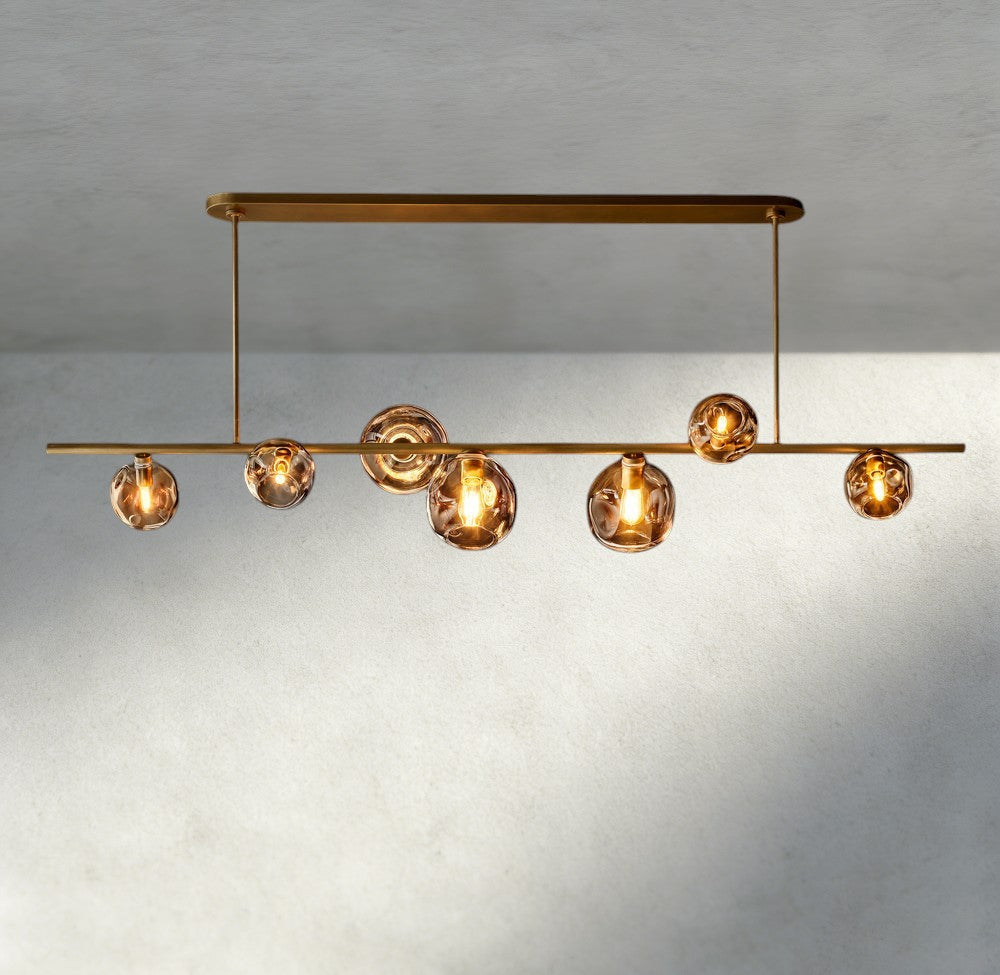 Bubble Smoke Glass Linear Chandelier