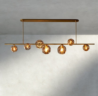 Bubble Smoke Glass Linear Chandelier
