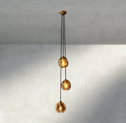 Bubble Smoke Glass Cascade Pendant