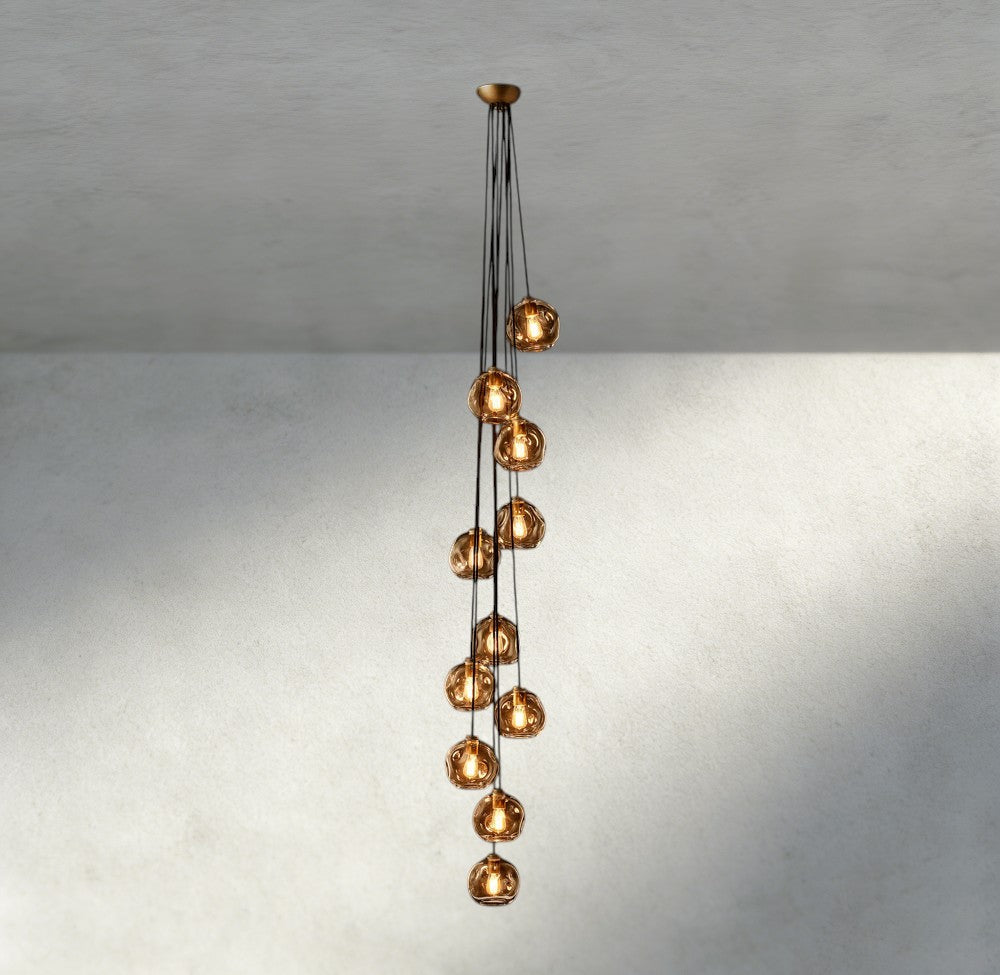 Bubble Smoke Glass Cascade Pendant