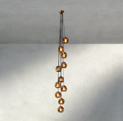 Bubble Smoke Glass Cascade Pendant