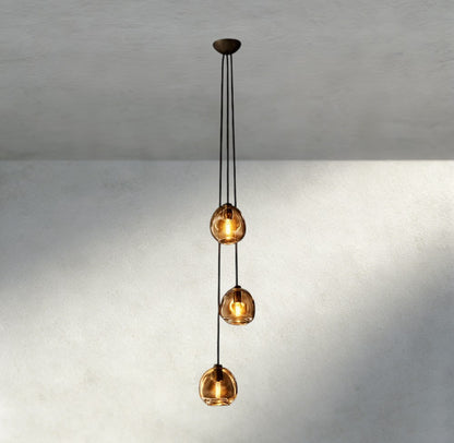 Bubble Smoke Glass Cascade Pendant