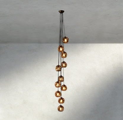 Bubble Smoke Glass Cascade Pendant