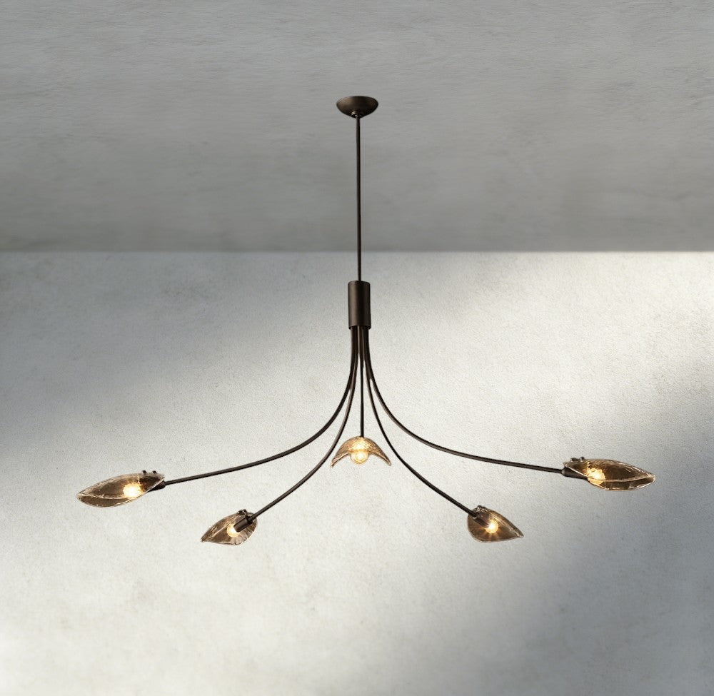 Shell Smoke Glass Chandelier