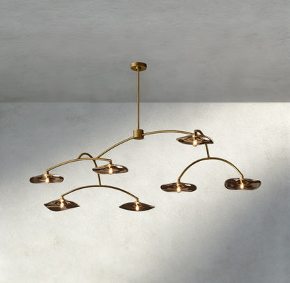 Lily Smoke Glass Round Chandelier