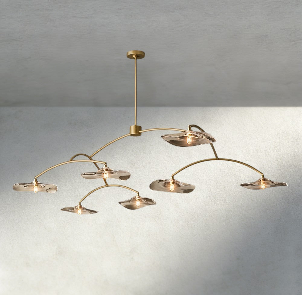 Lily Smoke Glass Round Chandelier