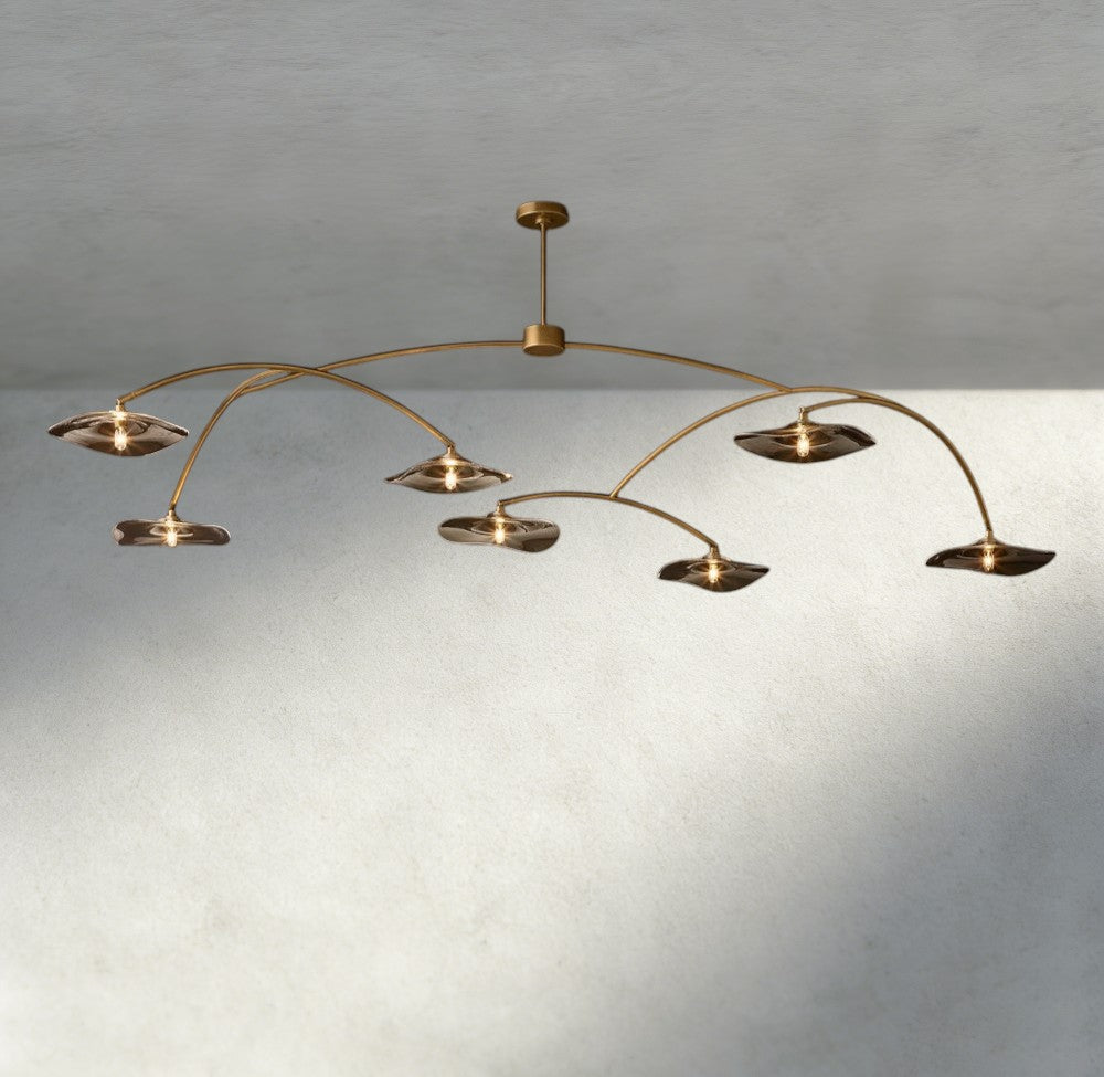 Lily Smoke Glass Round Chandelier