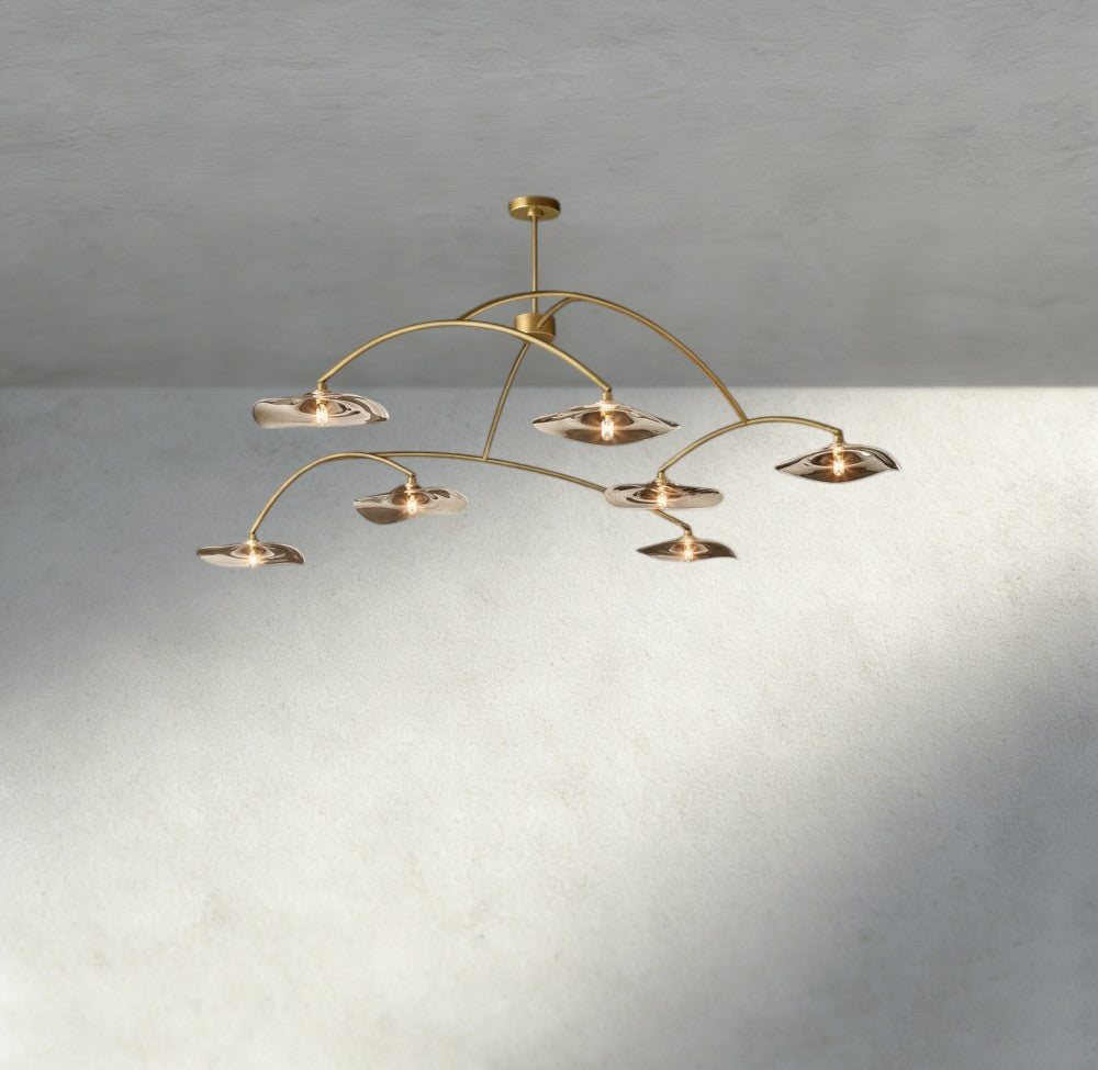 Lily Smoke Glass Round Chandelier
