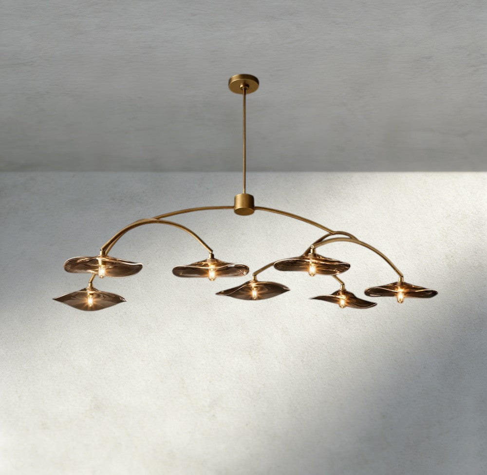 Lily Smoke Glass Round Chandelier