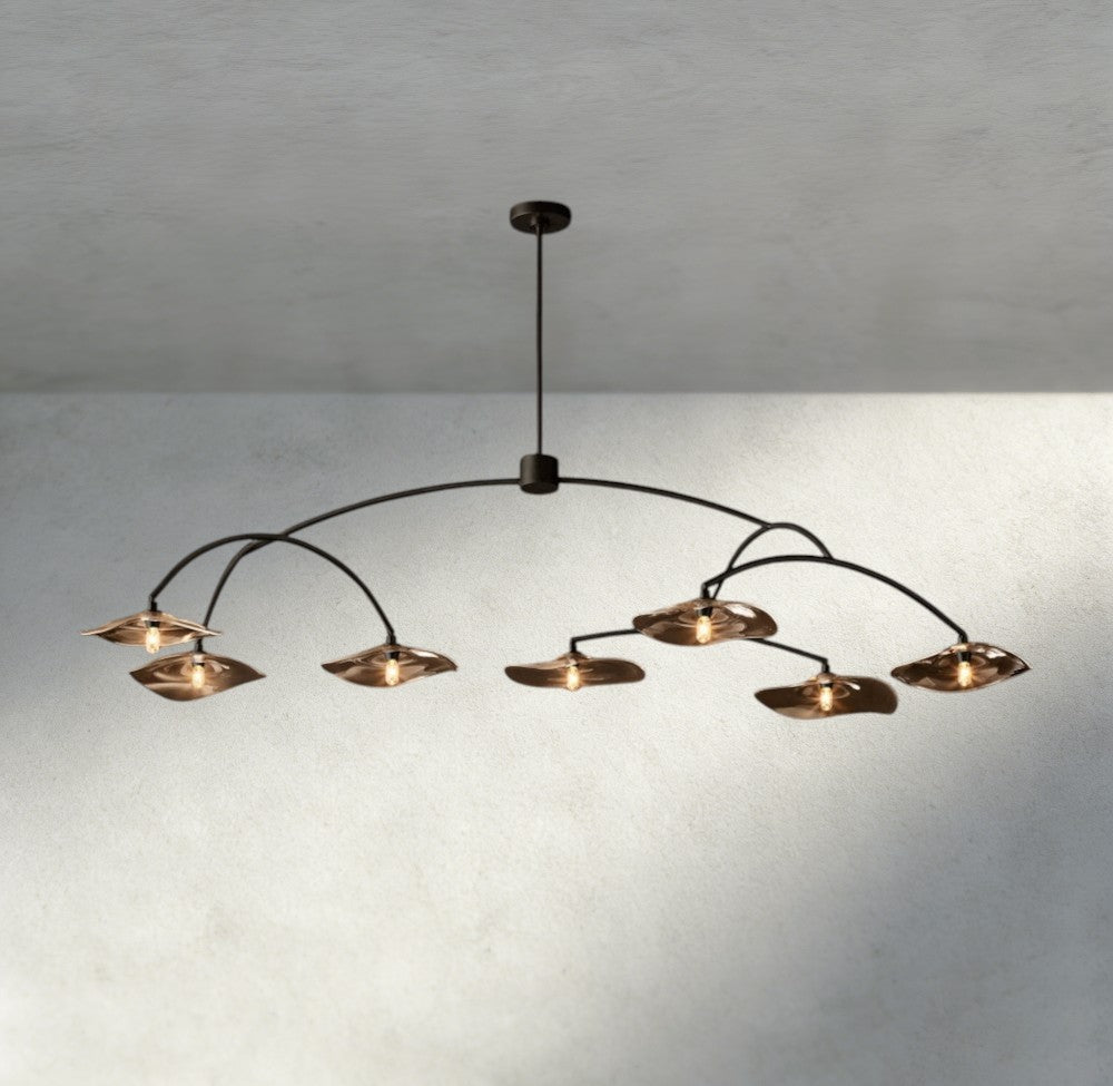 Lily Smoke Glass Round Chandelier