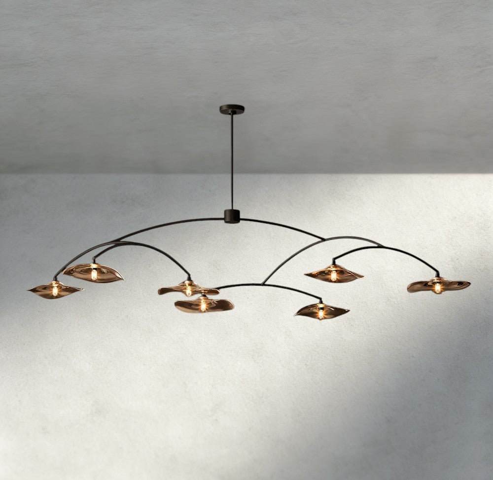 Lily Smoke Glass Round Chandelier