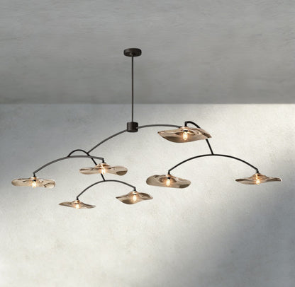 Lily Smoke Glass Round Chandelier