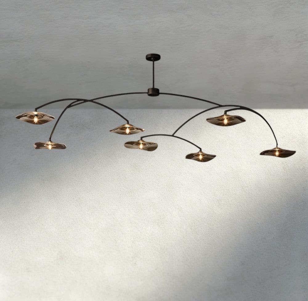 Lily Smoke Glass Round Chandelier