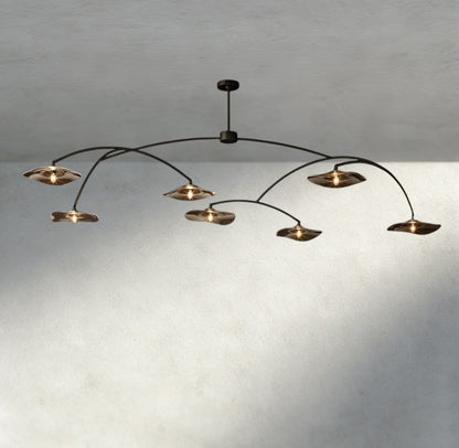 Lily Smoke Glass Round Chandelier