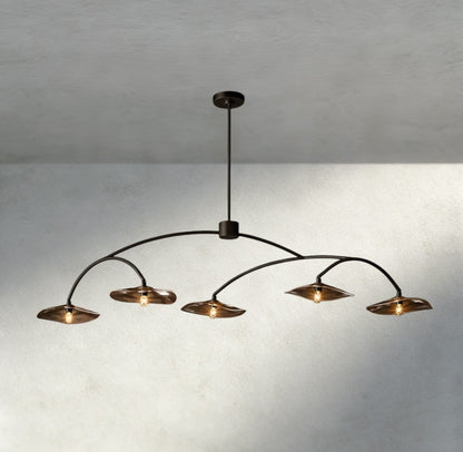 Lily Smoke Glass Linear Chandelier