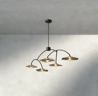 Lily Smoke Glass Linear Chandelier
