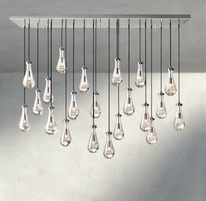 72" / Nickle Rain Rectangular Chandelier 54", 72"