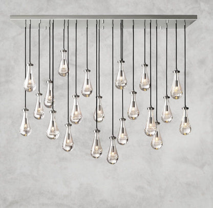 72" / Nickle Rain Rectangular Chandelier 54", 72"