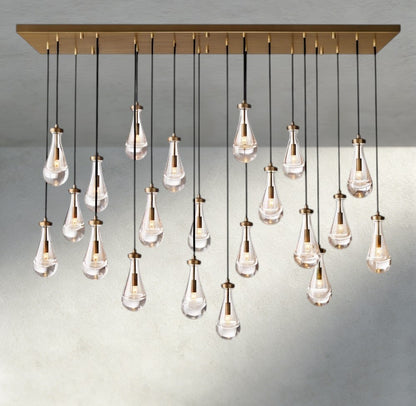 72" / Brass Rain Rectangular Chandelier 54", 72"