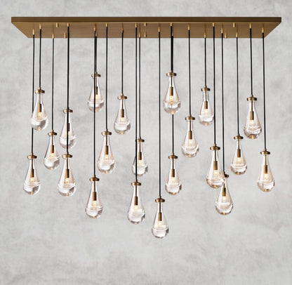 72" / Brass Rain Rectangular Chandelier 54", 72"