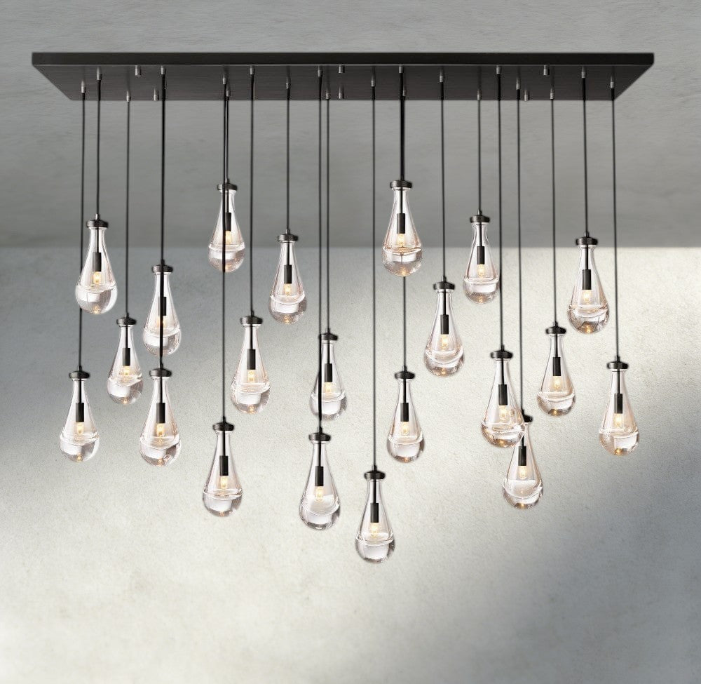 72" / Bronze Rain Rectangular Chandelier 54", 72"