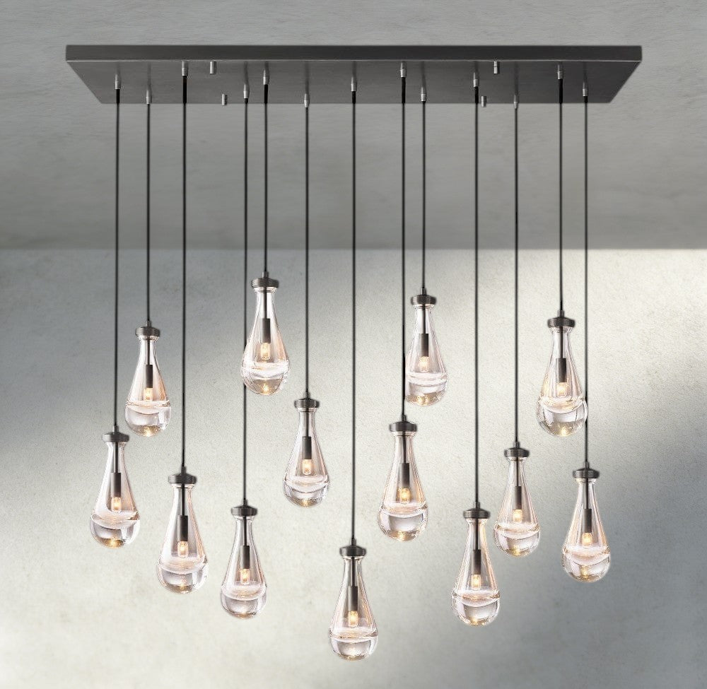 54" / Bronze Rain Rectangular Chandelier 54", 72"