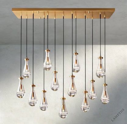 54" / Brass Rain Rectangular Chandelier 54", 72"