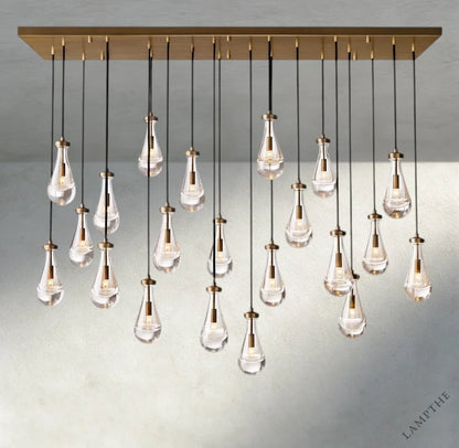 72" / Brass Rain Rectangular Chandelier 54", 72"