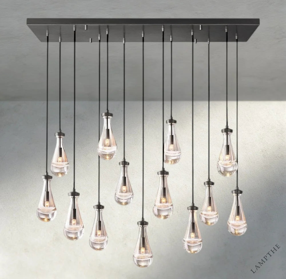 54" / Bronze Rain Rectangular Chandelier 54", 72"
