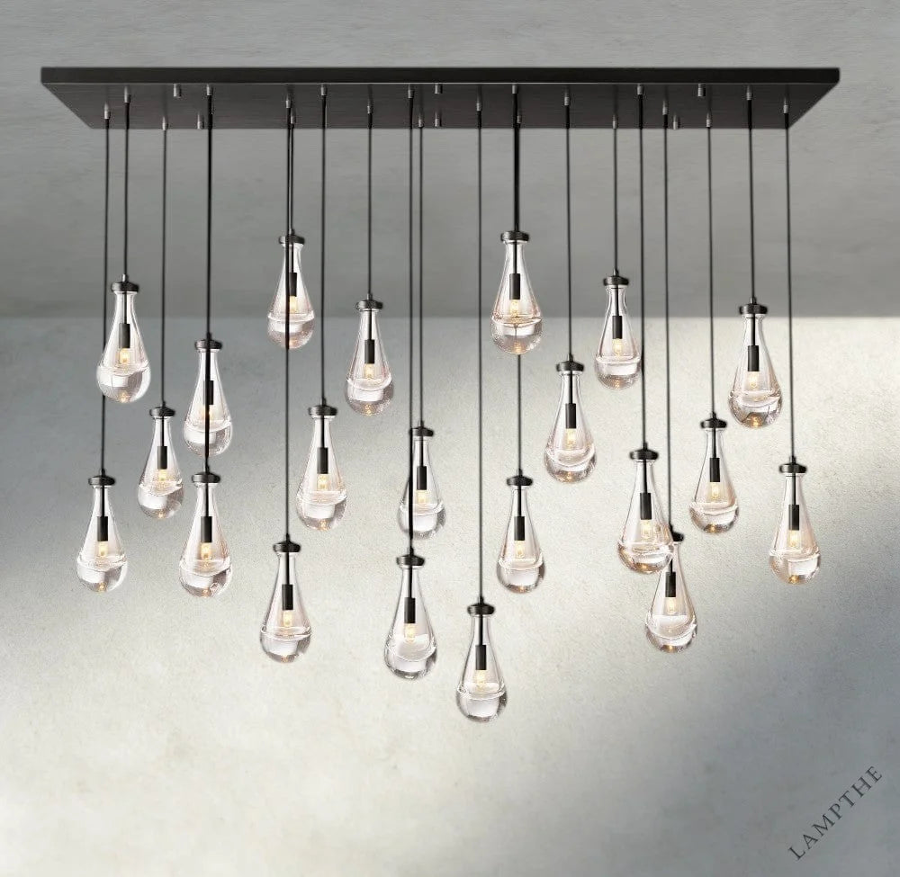 72" / Bronze Rain Rectangular Chandelier 54", 72"
